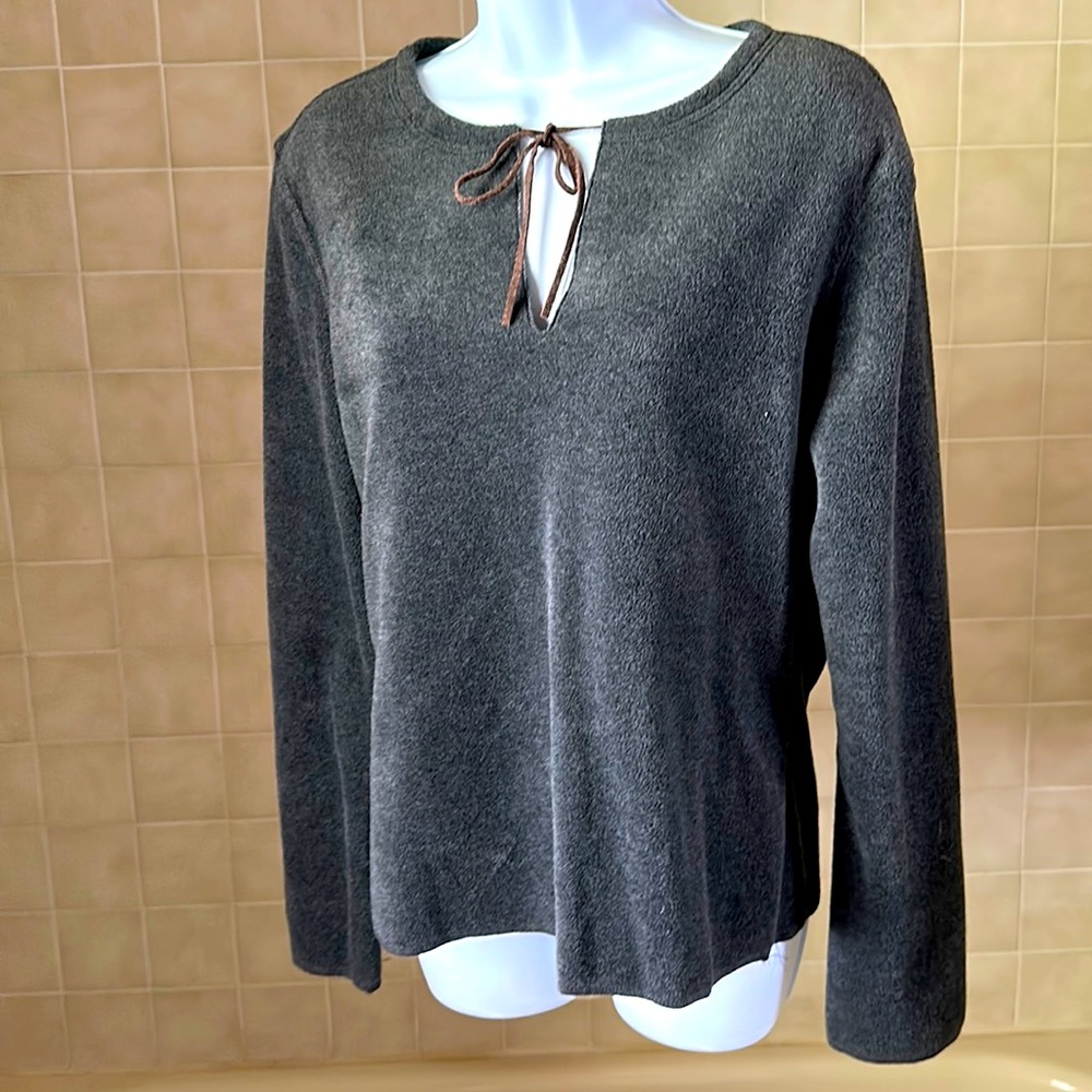 Express Jeans Super Soft Top Blouse Charcoal Grey Size Large